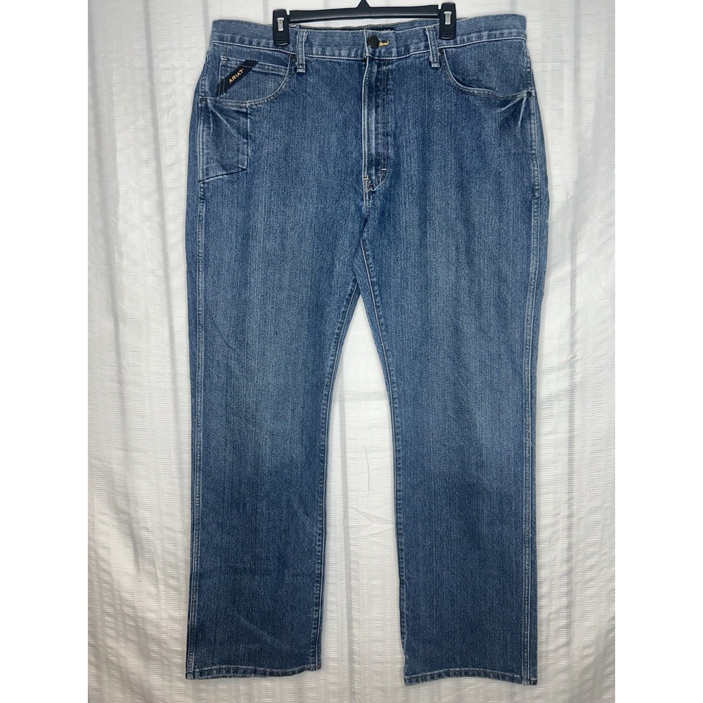 Ariat Rebar M4 Relaxed Boot Cut Jeans Mens 40x34 Blue DuraStretch 10016221
